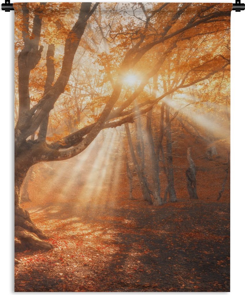 MuchoWow Wandteppich Wandbehang Baum - Natur - Herbst 90x120 cm Tapisserie Dekoration Wandtuch - Wanddeko