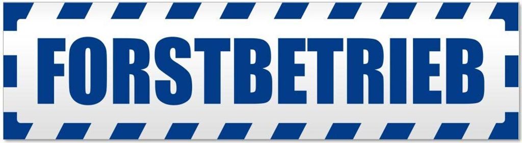 Kiwistar Forstbetrieb gestreift Magnetschild Schild magnetisch - 30cm Verkehrsblau - Magnetfolie für Auto PKW Kfz