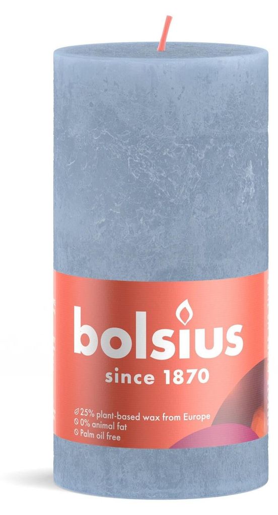 Bolsius Stub Kerze Himmelblau - Ø68 mm - Höhe 13 cm - Blau Produktbild 