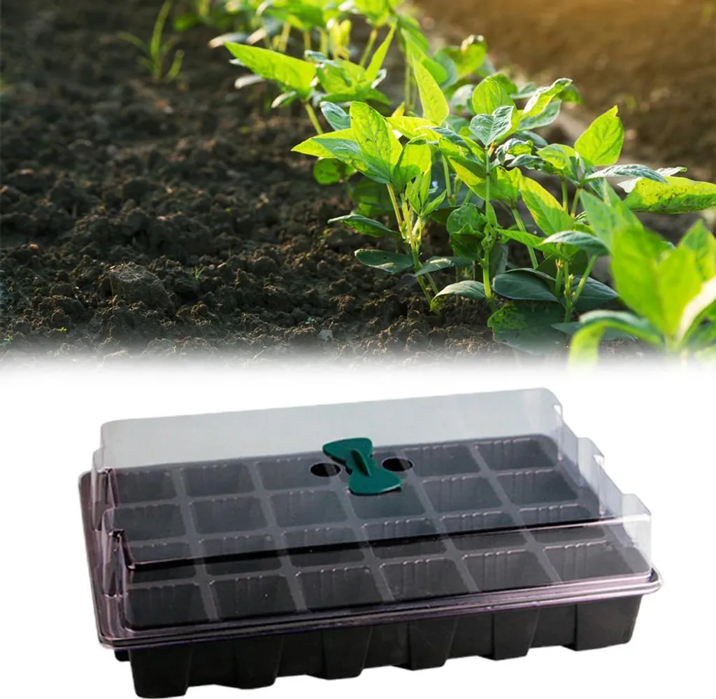 Bac de semis 24 cellules avec couvercle transparent pour germination - 5