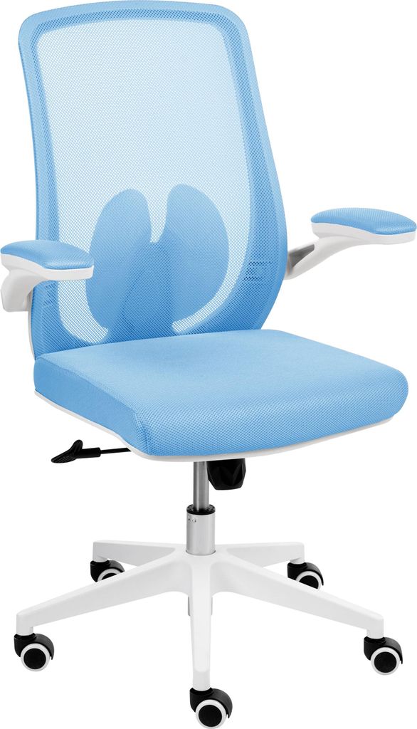 BELIANI Bürostuhl Hellblau Mesh Höhenverstellbar Drehbar mit Hochklappbaren Armlehnen Modernes Design Drehstuhl für Heimbüro Arbeitszimmer