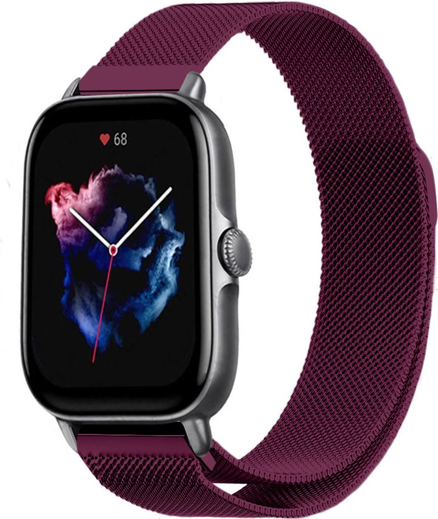 Strap-it Milanese Armband - Kompatibel mit Amazfit GTS 3 Armband Ersatzarmband Edelstahl - Armband mit Magnetverschluss - Hochwertiges Material - f...