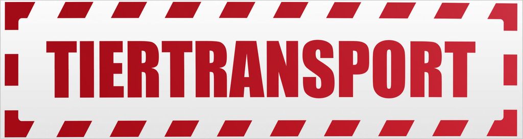 Kiwistar Tiertransport gestreift Magnetschild Schild magnetisch - 20cm Rot - reflektierend - Magnetfolie für Auto PKW Kfz