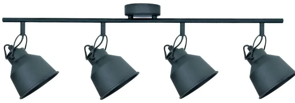 Luminaire Plafonnier Métal Noir NIKO 4 Spots Orientables - Design Polux IP20