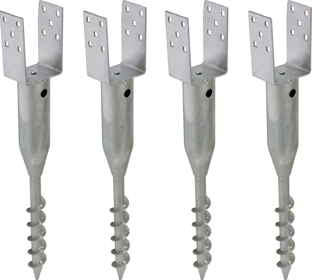 4x U-Profil Bodenhülse zum Einschrauben 9x9 cm 68,5 cm Produktbild 