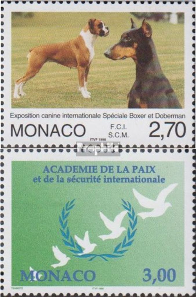 Briefmarken Monaco 1998 Mi 2399,2400 (kompl.Ausg.) postfrisch Hundeausstellung
