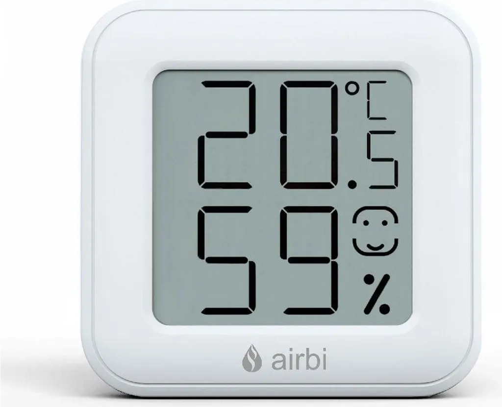 Airbi SMILE Thermomètre et Hygromètre LCD avec Indicateur de Confort Visuel