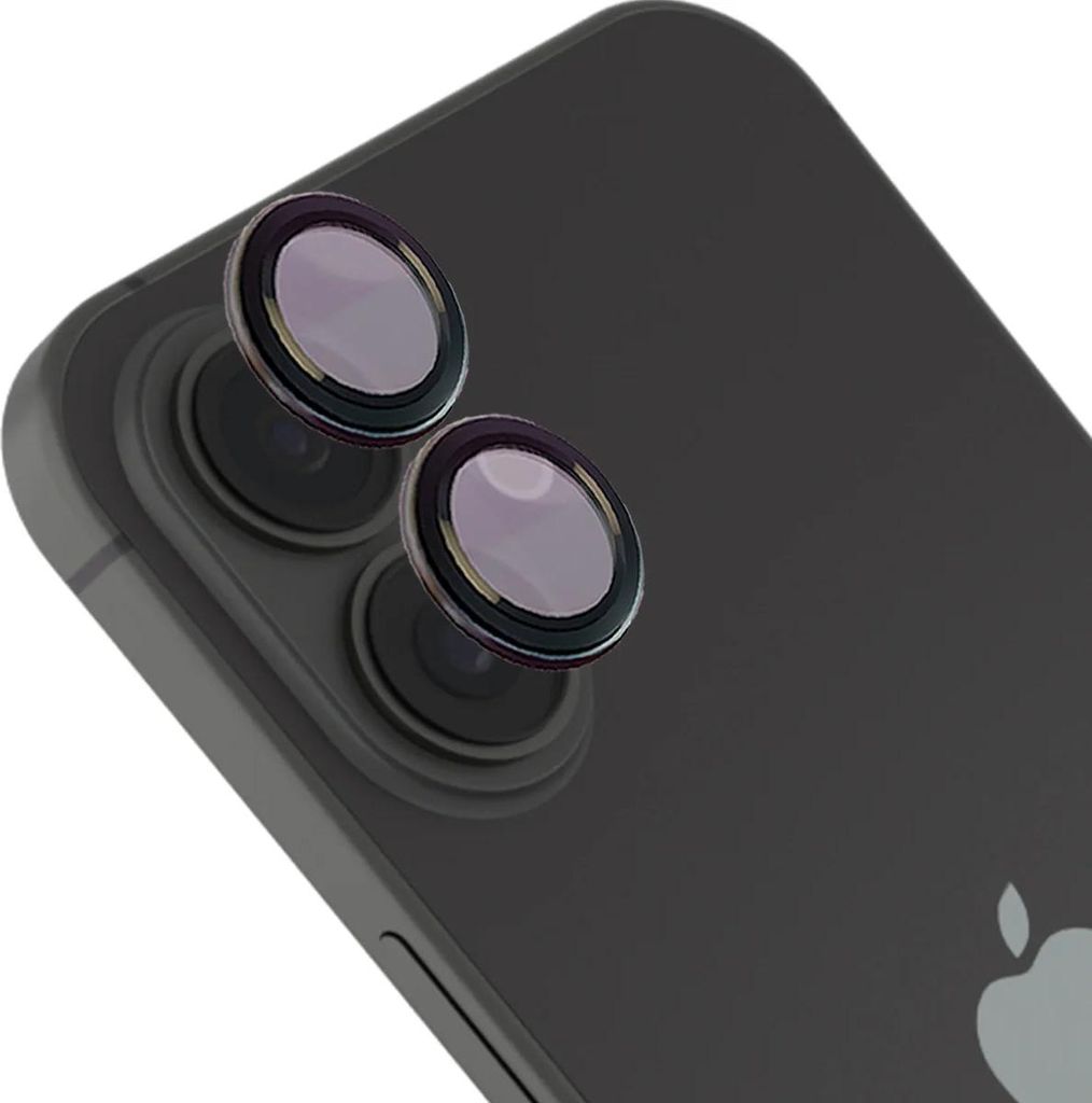 Glas für die Kamera mit Applikator für iPhone 17, Bizon Glass Snap Lens, 1 Set, Schwarz Rahmen