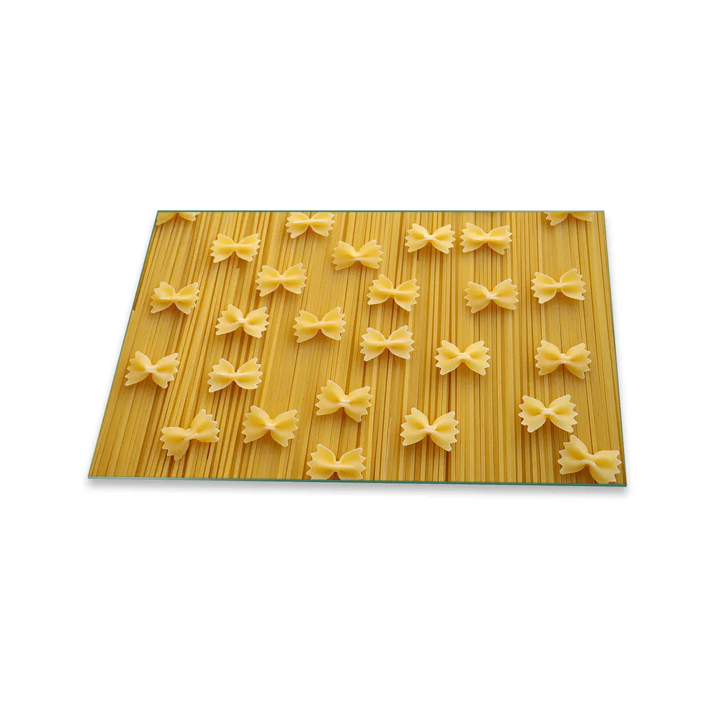 Piastra Vetro 80x52 Copri Fornelli Induzione Food Yellow Multiuso