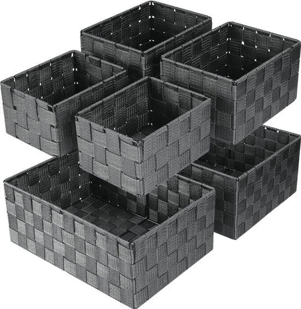 Rangement pour bureau et maison boîtes grises 34,4 cm lot de 6