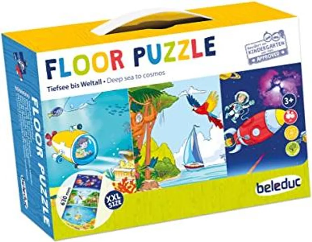 Jeu éducatif puzzle de sol XXL Beleduc pour apprendre les sciences
