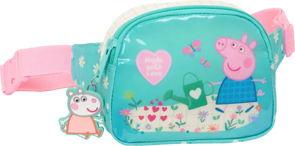 Marsupio Peppa Pig Pretty Flowers Bambina 14x11x4cm Giallo e Menta