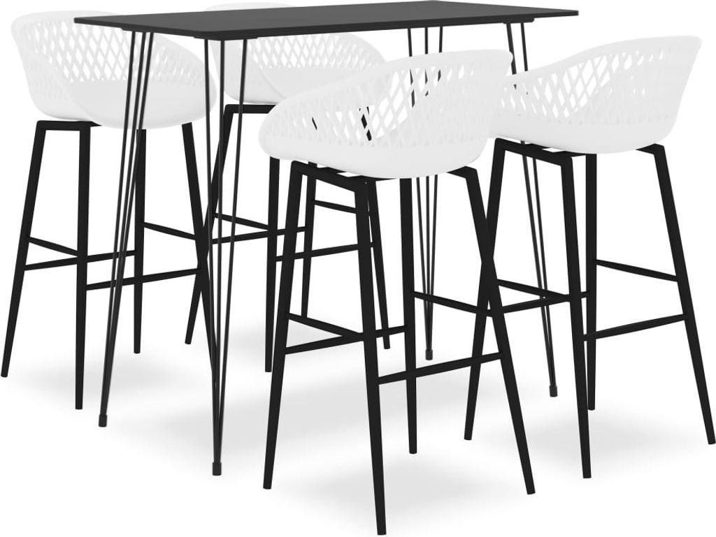 The Living Store 5-tlg. Bar-Set Schwarz und Weiß