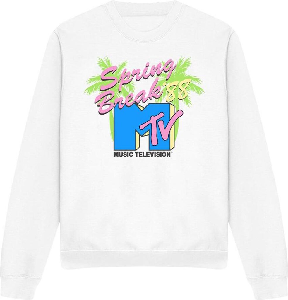 MTV - "Spring Break" Sweatshirt für Herren/Damen Uni TV12568 (S) (Weiß)