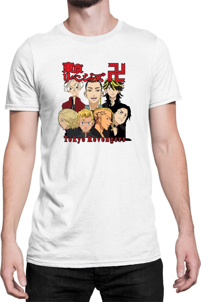 Herren T-Shirt Japan Anime Manga Tokyo Anime Revengers Plus, Man L / Weiß