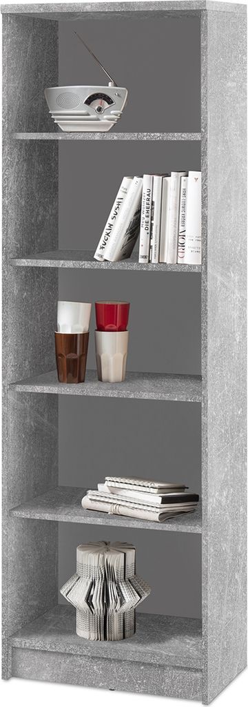 Regal Beistellregal Dekoregal Ablageregal Standregal Holzregal Büro "Olli V" Beton / Weiß