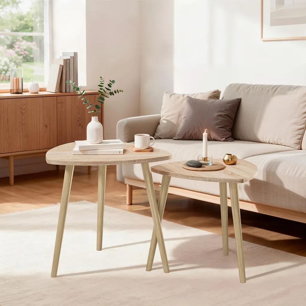 Table basse carrée 48x45cm Vicco Twino Sonoma - Ensemble modulable de 2