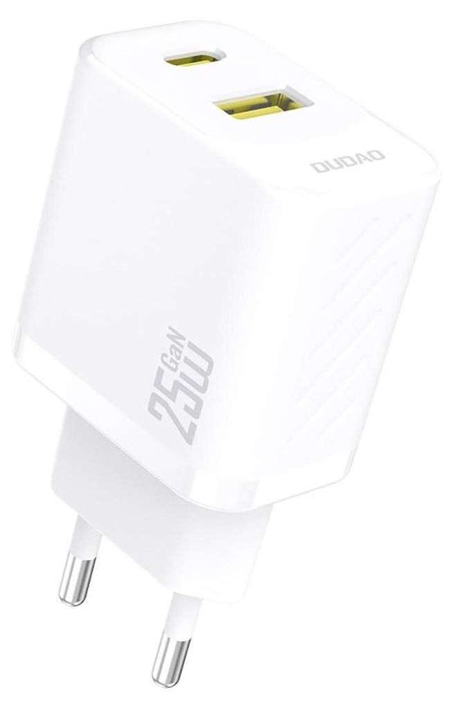DUDAO Dudao A26TEU Adapter 25Watt GaN 1xUSB-C 1xUSB-A Hvid Image du produit 