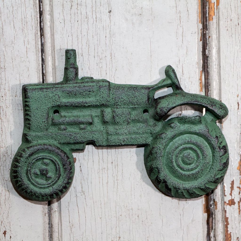 Wandflaschenöffner Traktor, Eisen, Grün, Flaschenöffner