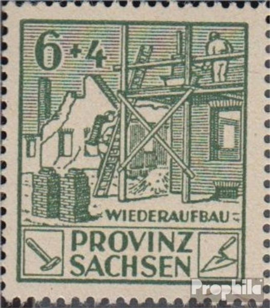 Briefmarken Sowjetische Zone (All.Bes.) 1945 Mi 87II, Fleck im Fensterrahmen (Feld 43,48) postfrisch Wiederaufbau
