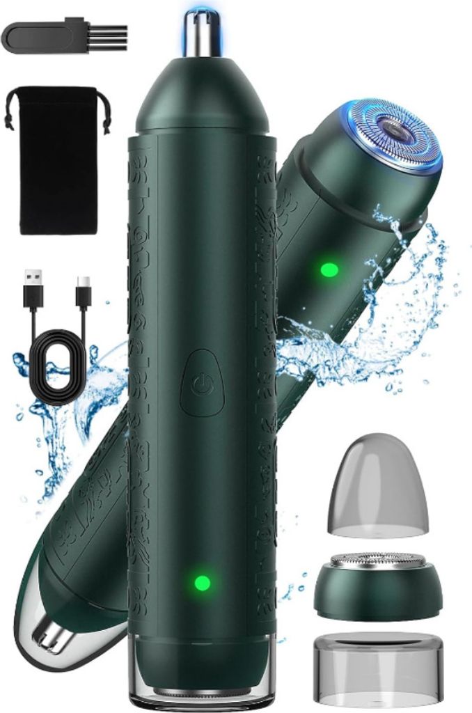 2-in-1 Nasenhaarschneider für Männer und Frauen, Ohrhaarschneider, Bartschneider, Gesichtshaarentferner, USB wiederaufladbarer