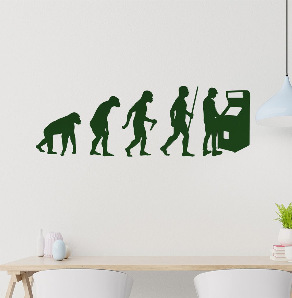 Spielautomat Evolution Wandtattoo Wandaufkleber Wall Sticker - Dekoration, Küche, Wohnzimmer, Schlafzimmer, Badezimmer