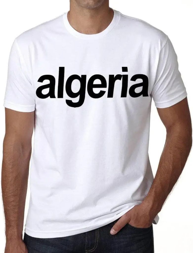 Herren Grafik T-Shirt Algerien – Algeria – Öko-Verantwortlich Vintage Jahrgang Kurzarm Lustige Druck Geburtstag Geschenk Mann
