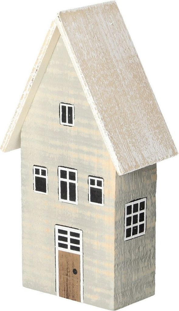 Dekoobjekt Snow House 19cm white grey