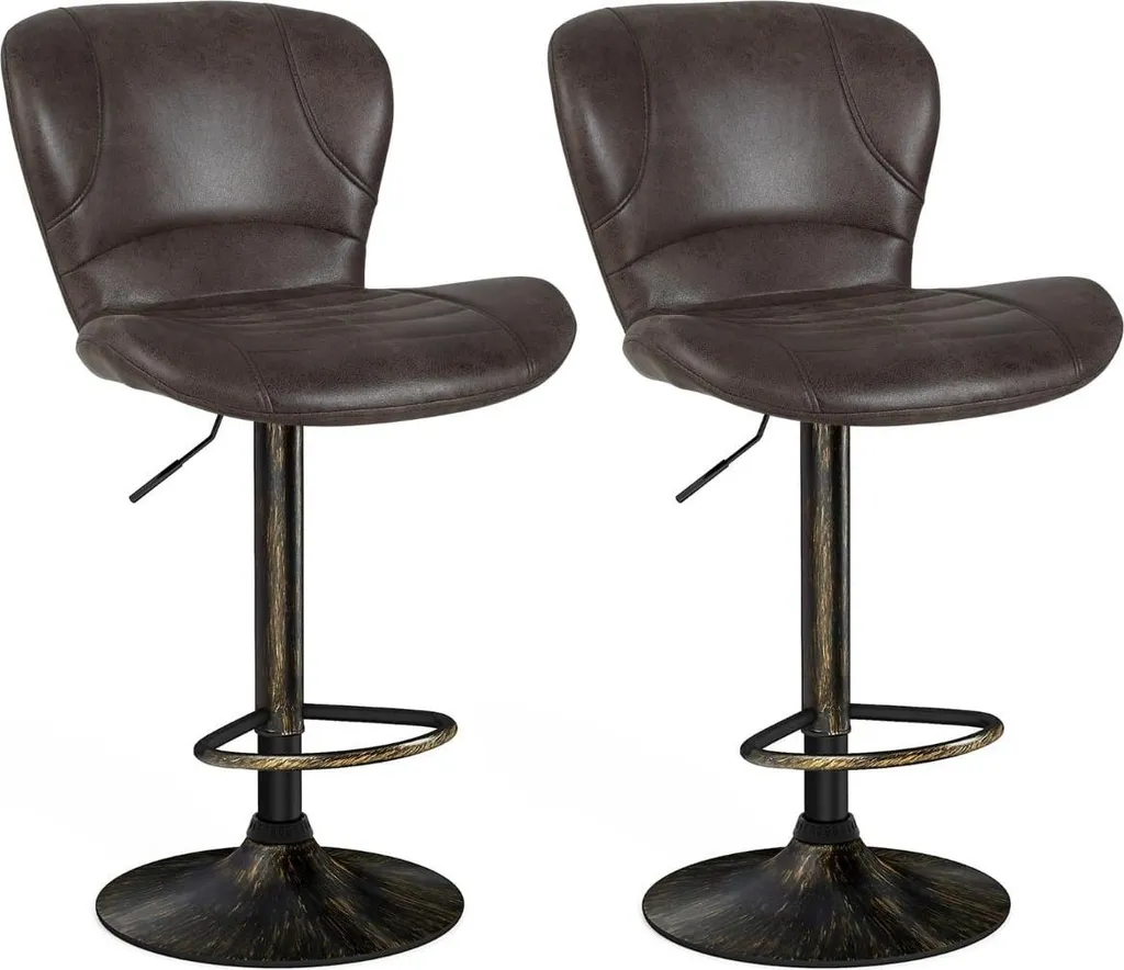 Tabouret de bar marron lot de 2 réglable fini les maux de dos avec dossier