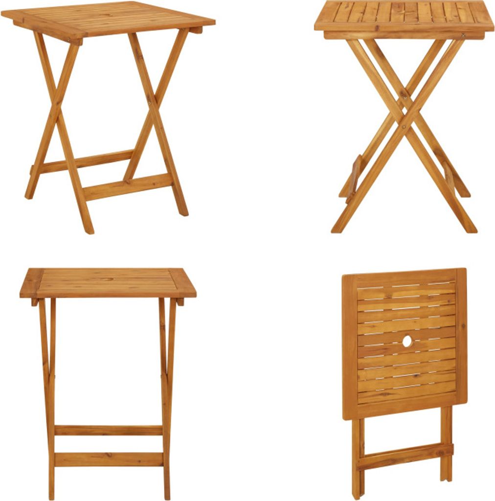 vidaXL Klappbarer Gartentisch 60x60x75 cm Massivholz Akazie - Gartentisch - Gartentische - Bistrotisch - Bistrotische