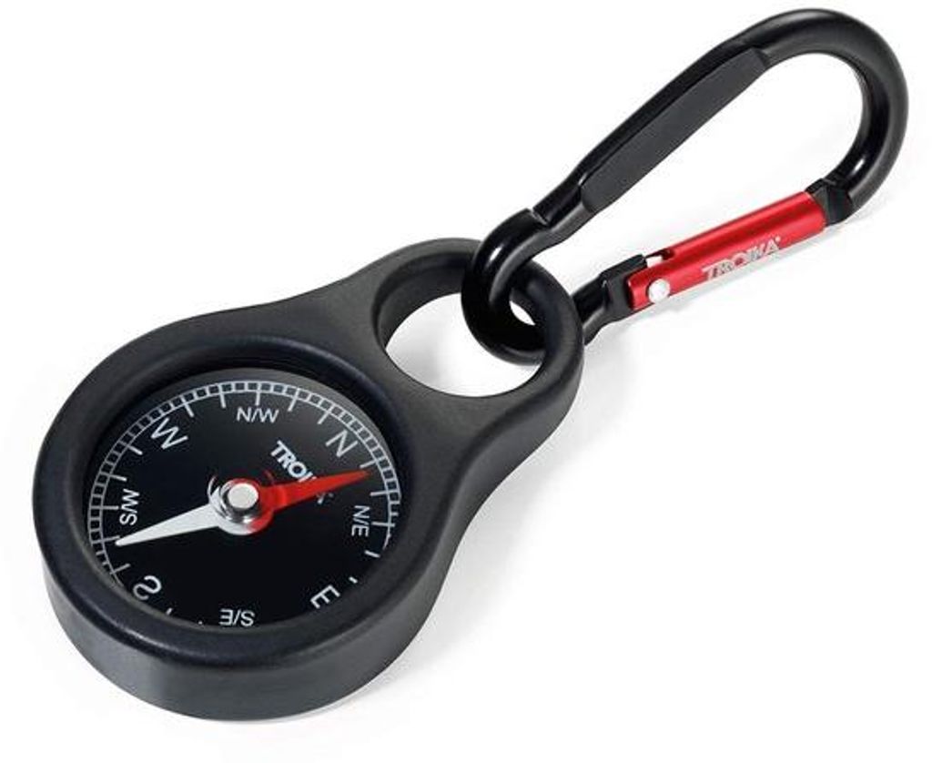 Kompasschlüsselanhänger aus PVC Aluminium schwarz
