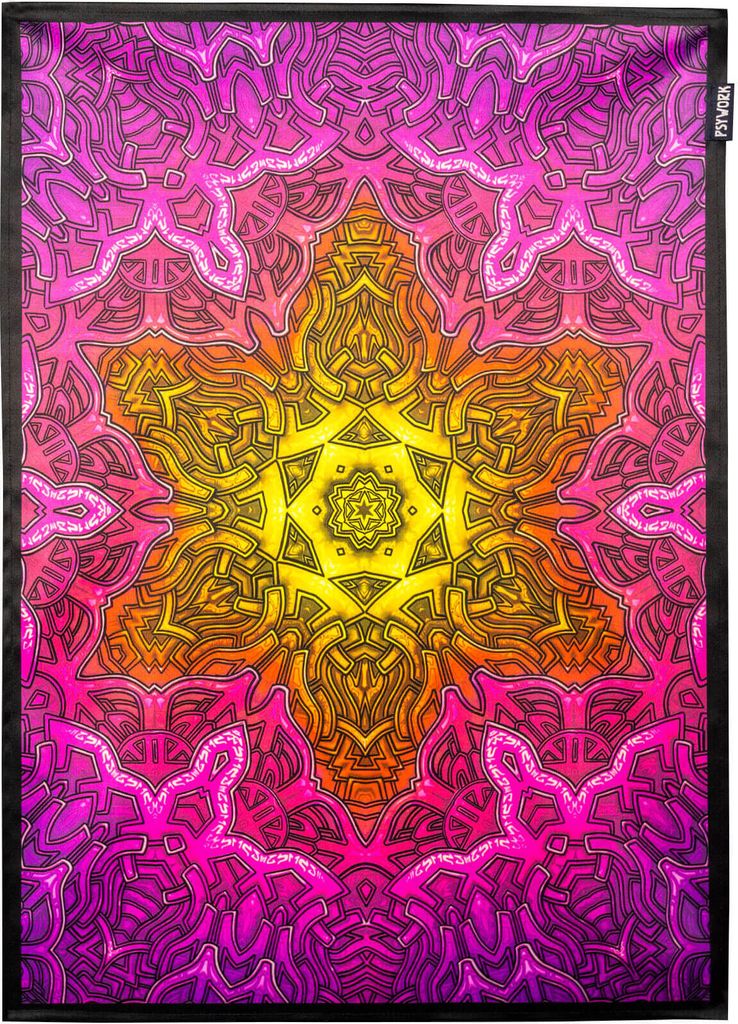 PSYWORK Schwarzlicht Stoffposter Neon "Shining Star", Produktbild 