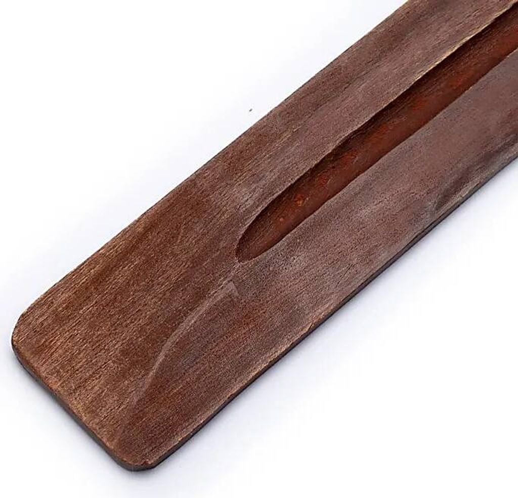 Räucher Set Räucherstäbchenhalter Holz Natur -- 25 cm + Lotus Kerzenhalter Krist