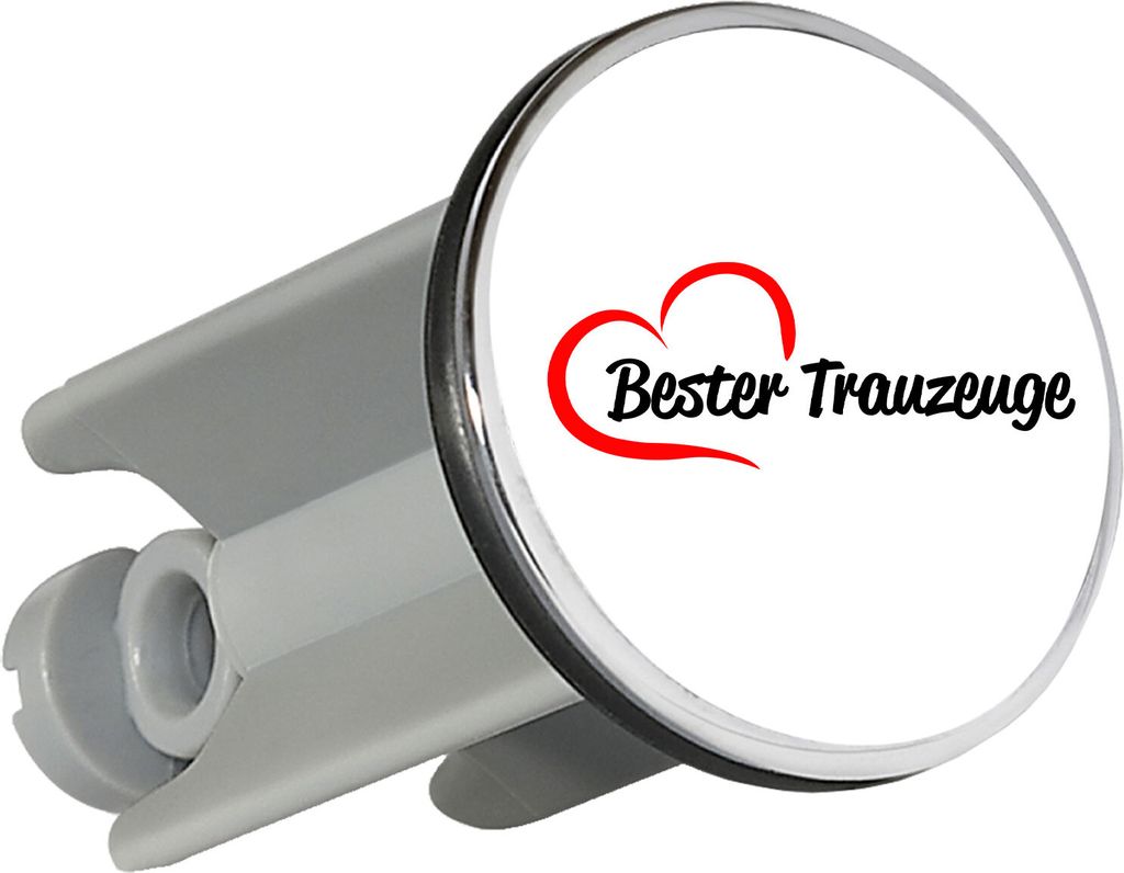 Huuraa Waschbeckenstöpsel Bester Trauzeuge Herz 4cm höhenverstellbar Abflussstopfen Geschenkidee