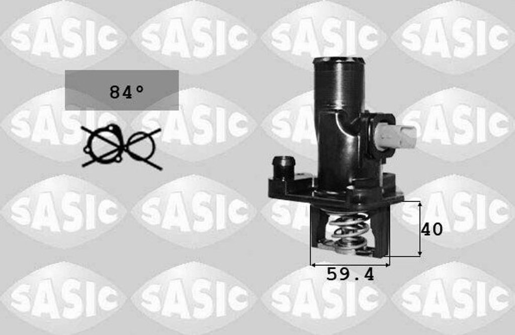 SASIC Thermostat Kühlmittel passend für PEUGEOT 307 (3A/C) 407 SW (6E) 307 SW (3H) 307 Break (3E) 407 (6D) 307 SW Kasten/Kombi (3E, 3H)