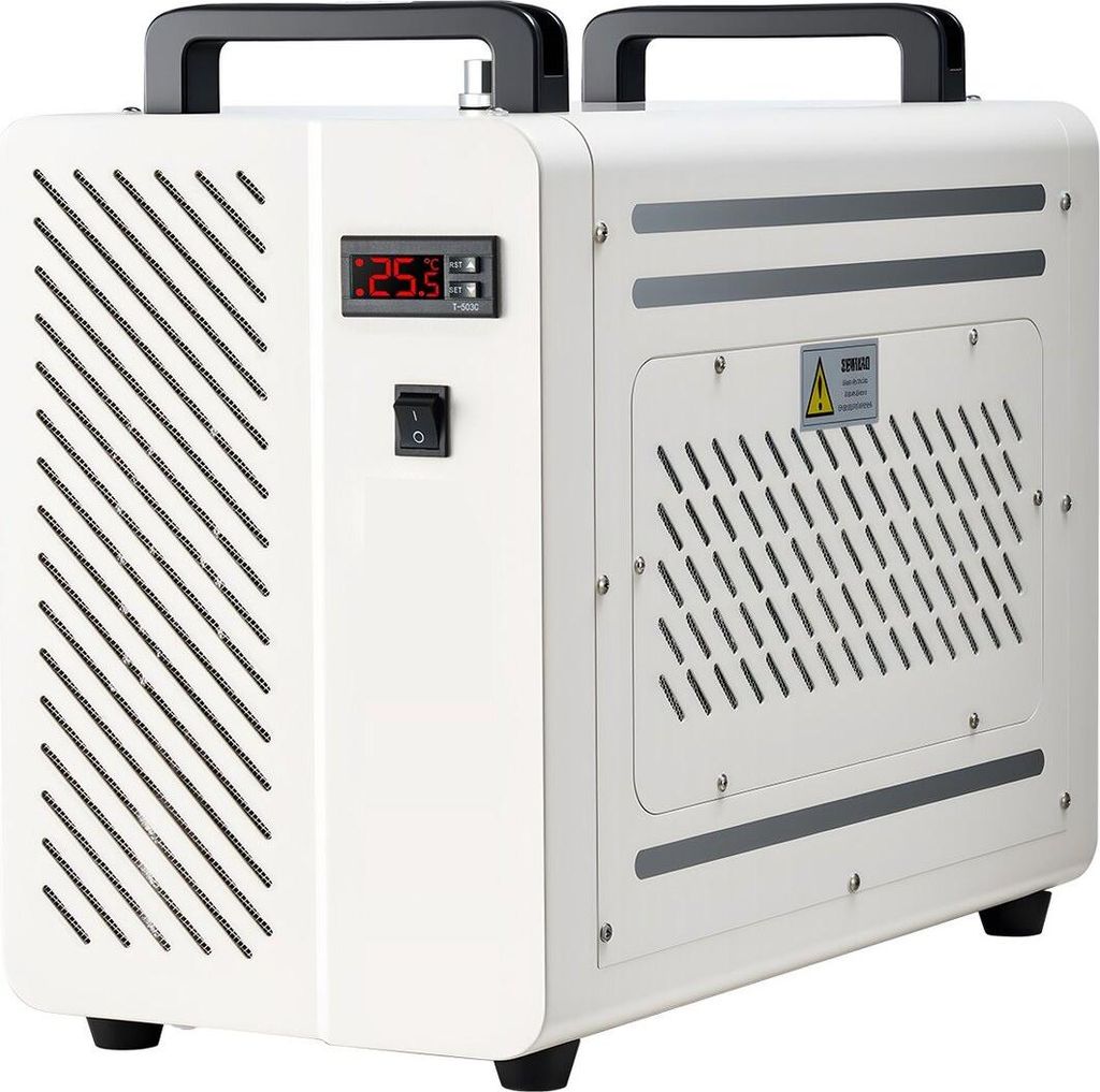 Industrial Water Chiller, 1600W, Industrial Water Cooler Cooling System with Compressor, 7 L Tank Capacity, 13 L/min Max Flow Rate, Laser Chiller, ...