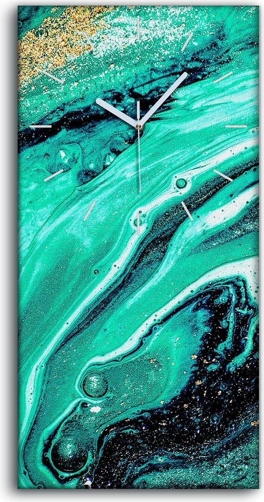 Wanduhr Bürouhr Leinwand Bild Geräuschlos 30x60 Malerei Abstrakte Kunst - weiße Hände