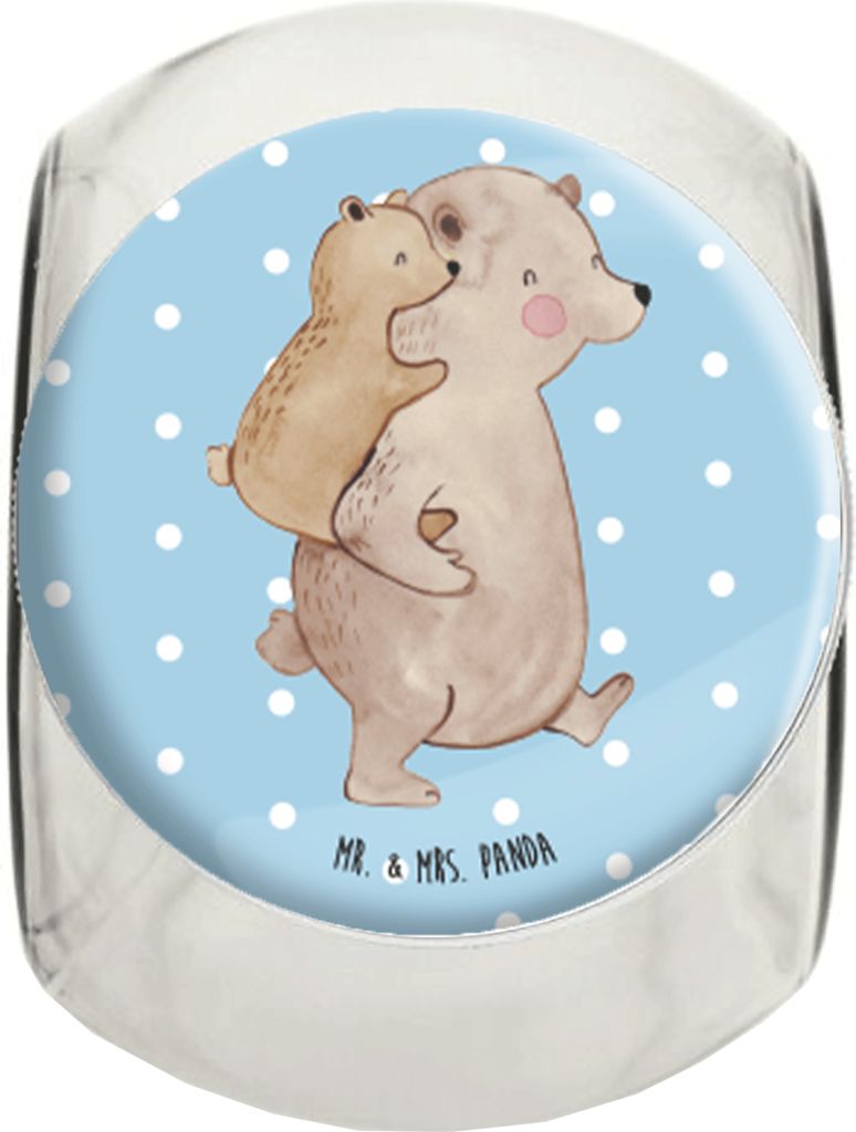 Mr. & Mrs. Panda gewürzglas Papa Bär XL 2000ml - Blau Pastell - Geschenk, schraubglas, Bruder, Geburtstag, Vater, Vorratsbehälter, Kaffeedose, T...