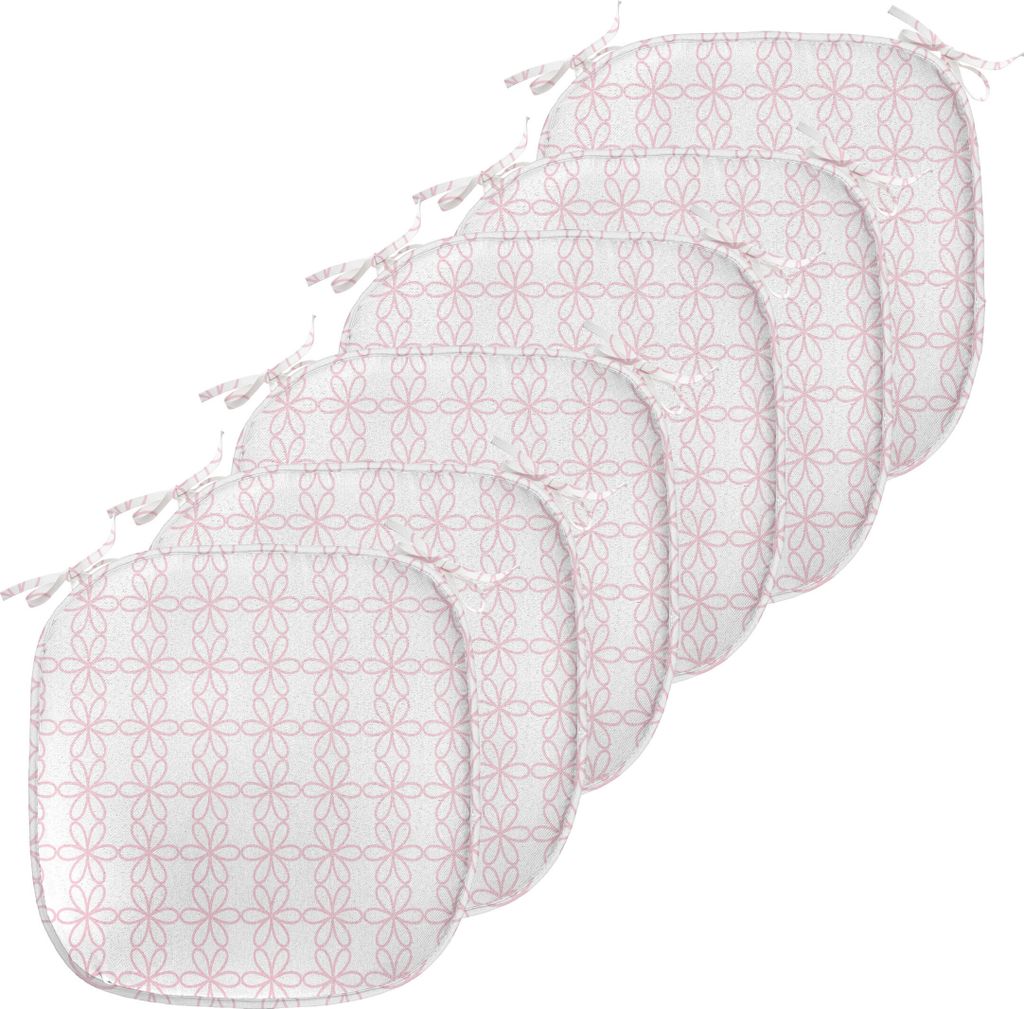 ABAKUHAUS Blumen Polster für Esszimmerstühle, Contiguous Blumen Linien, Dekoratives wasserfestes Kissen mit Riemen für Küchensitze, 40 cm x 40 ...