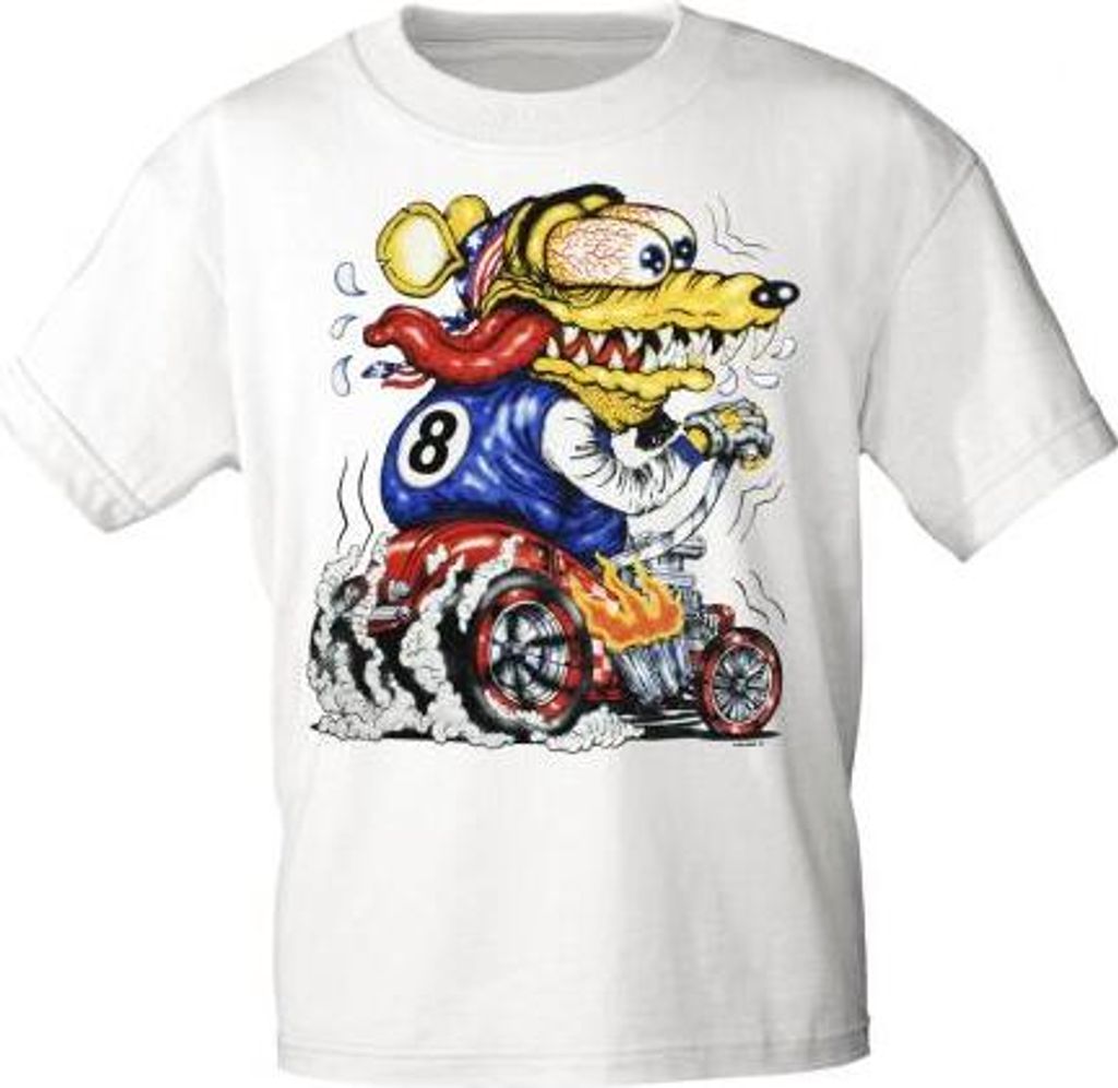 T-Shirt mit Print Ratte Motorradfahrer Racing 15702 Gr. Produktbild 