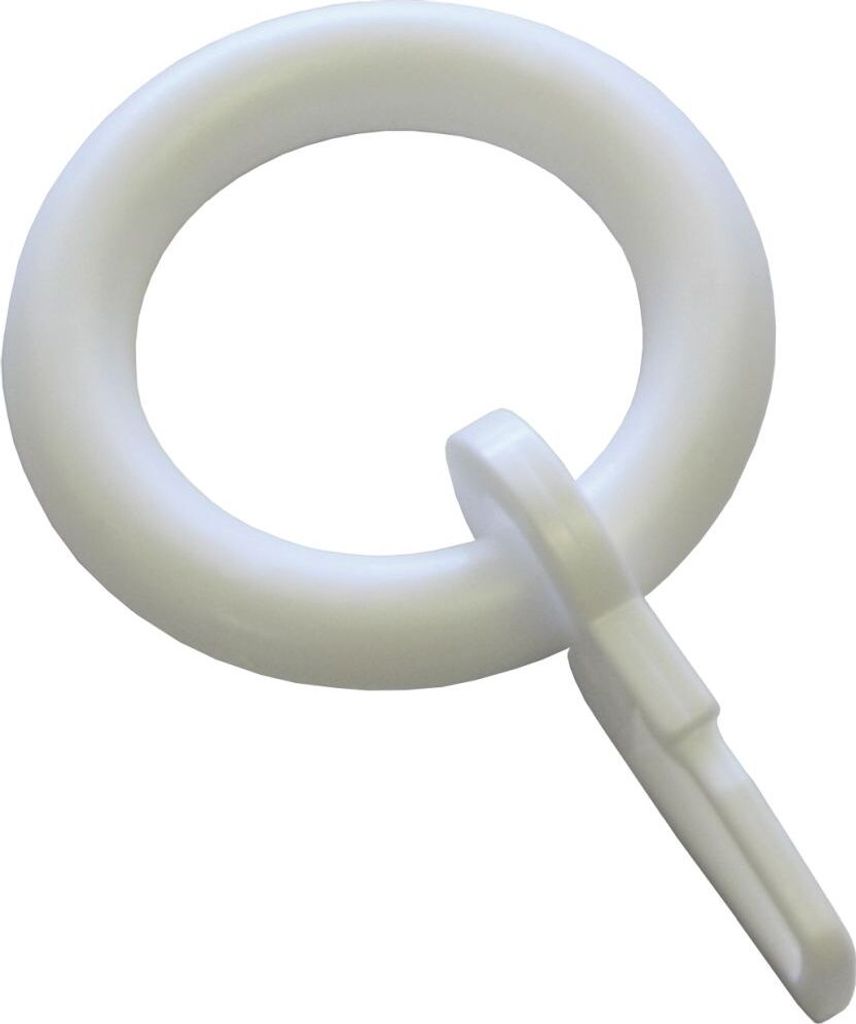 Gardinia Ringe für Vitragestangen mit Haken, weiß, 10-er Pack