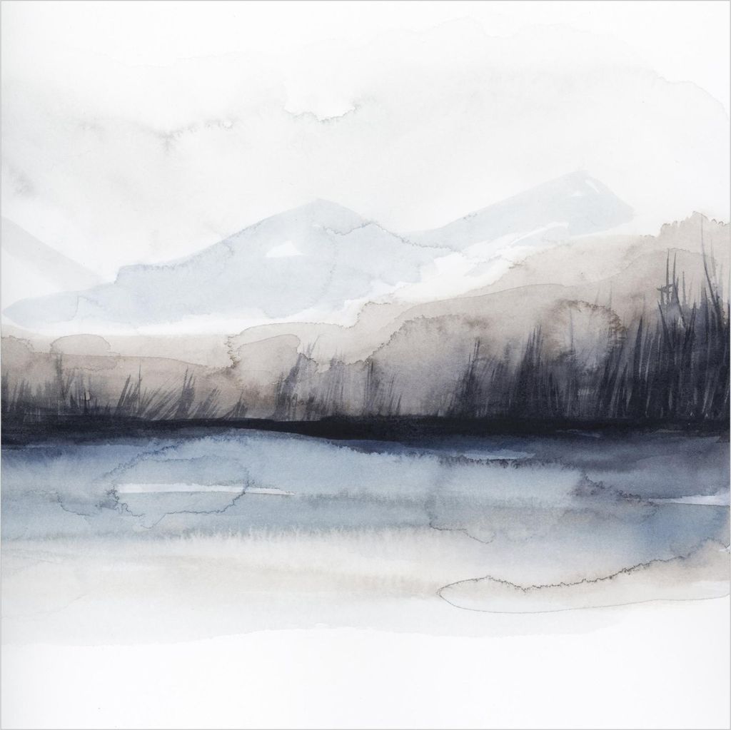 Fototapete Natur - Vliestapete - Bildtapete UV-beständig Design blau Aquarell Abstrakt Wandtapete geruchsfrei