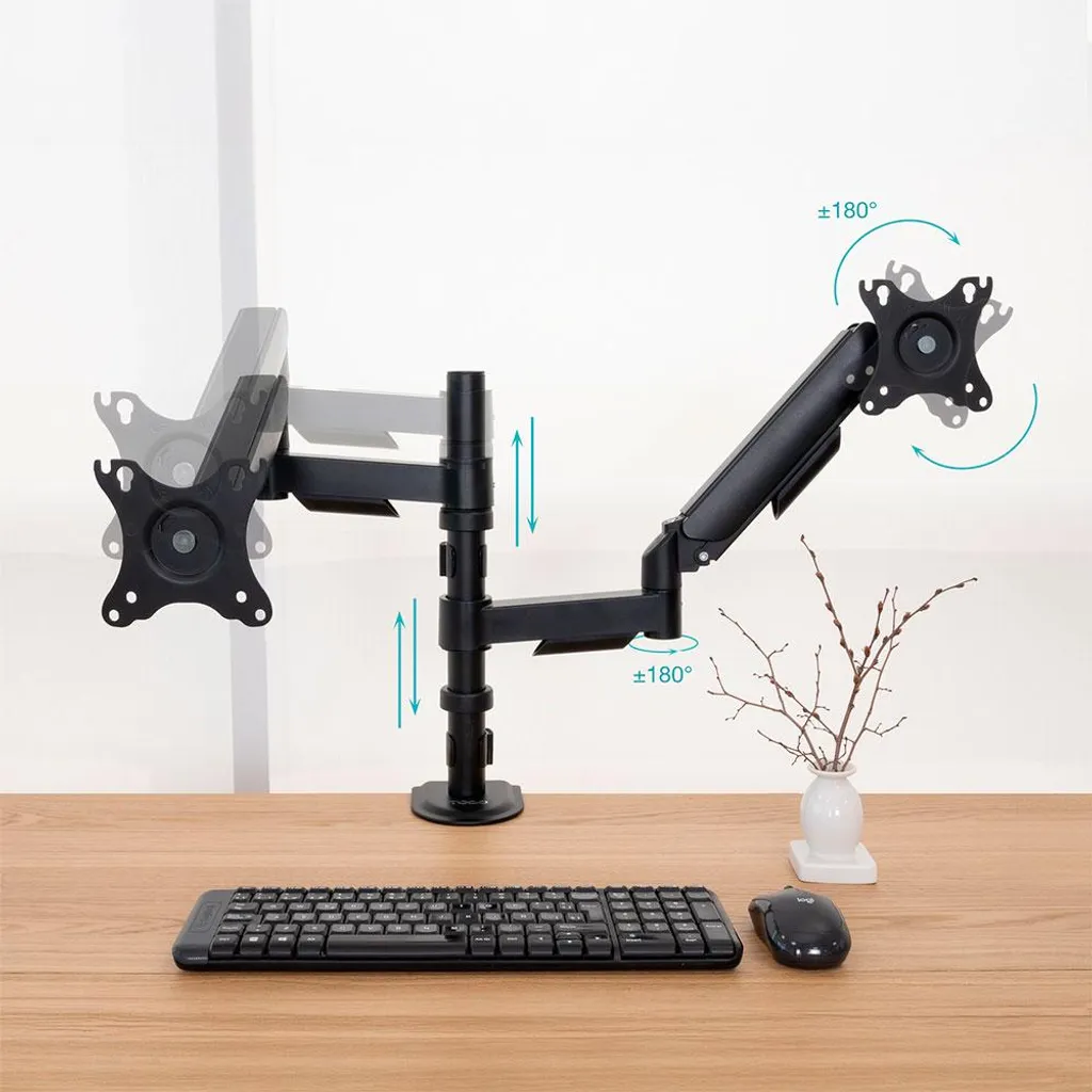 Bras articulé double écran 17-32'' pour setup informatique Tooq