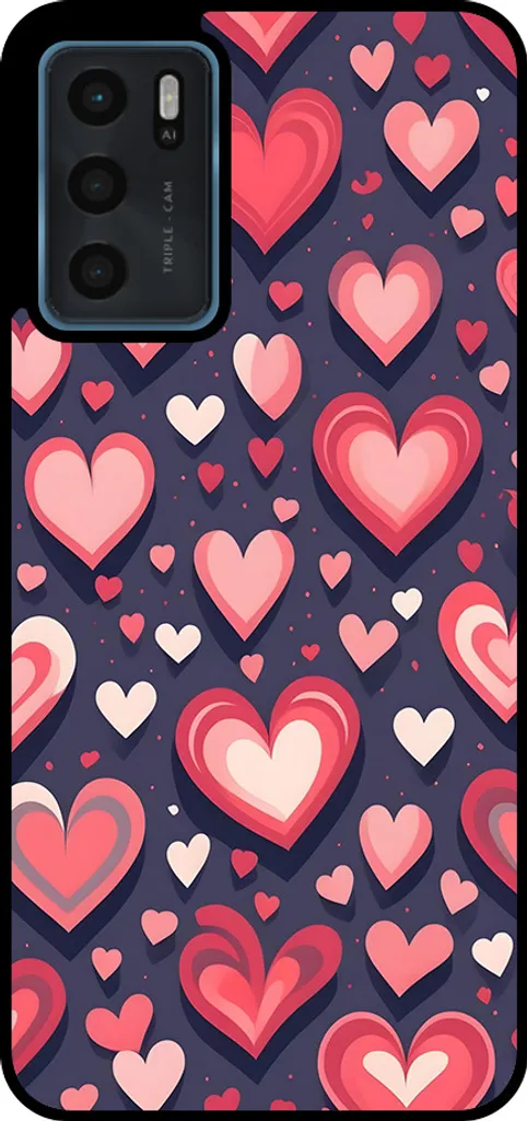 Smartphonica Custodia per telefono adatta per Oppo A16 / A16s / A54s con impronta di cuore - Custodia backcover in TPU con design a cuore