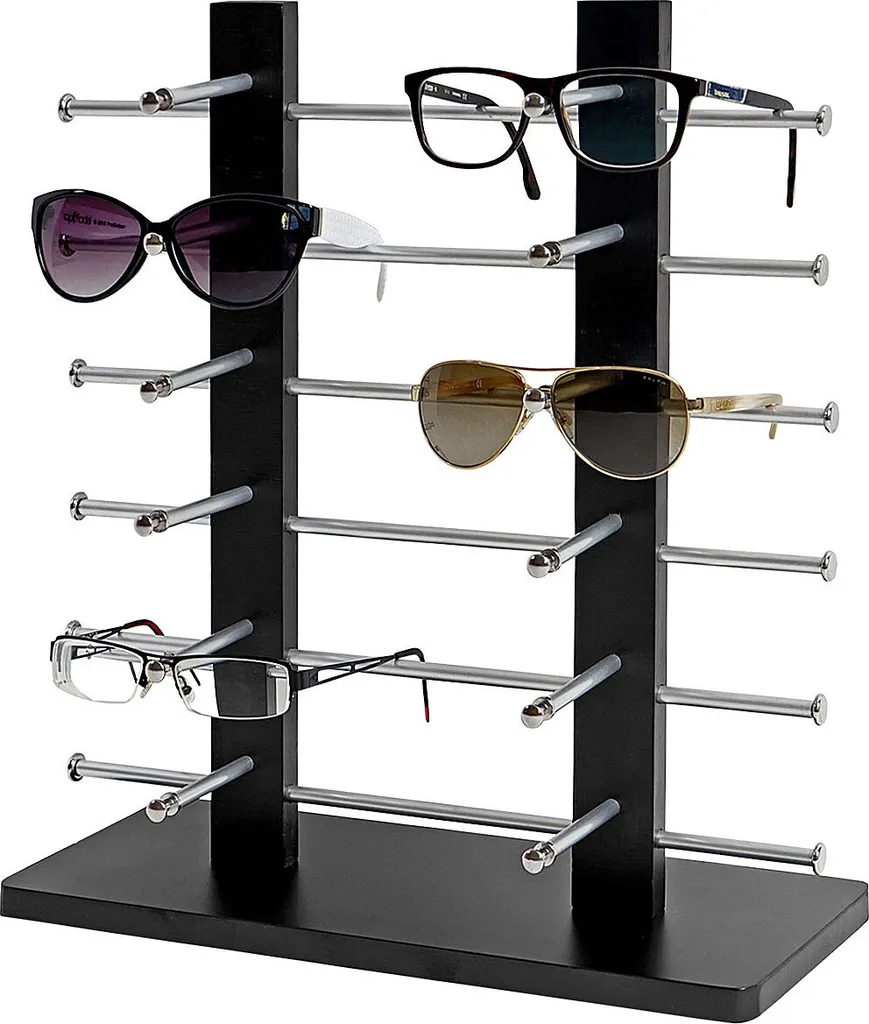 Présentoir à lunettes rotatif ou fixe noir 12 places de 42x39cm