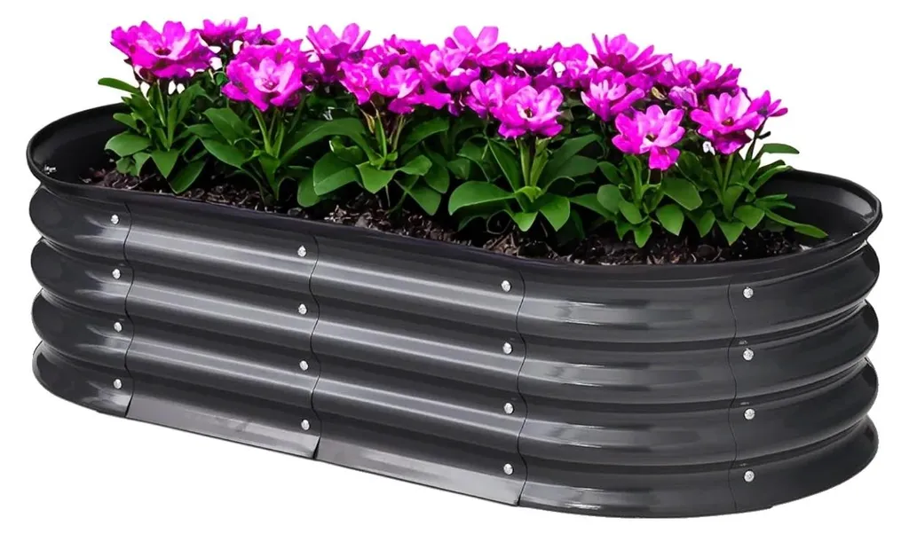 Jardinière surélevée pour potager urbain balcon et terrasse noir mat