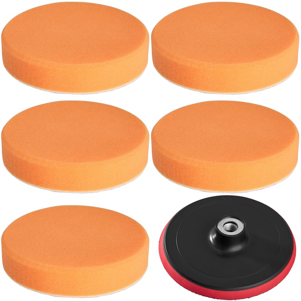 tectake® 6-teiliges Polierschwamm-Set inklusive M14 Produktbild 