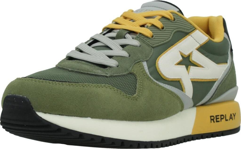 Replay Herren Sportschuhe Sneaker Rs9i0006t Grün Low-Top mit klassischer Schnürung