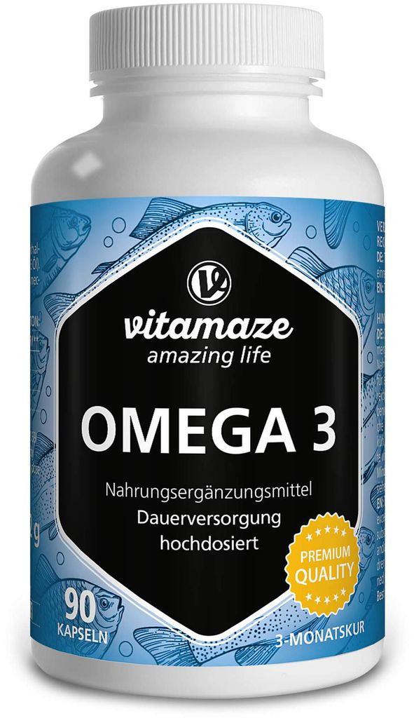Vitamaze Omega 3 1.000 mg Fischöl hochdosiert - 90 Kapseln