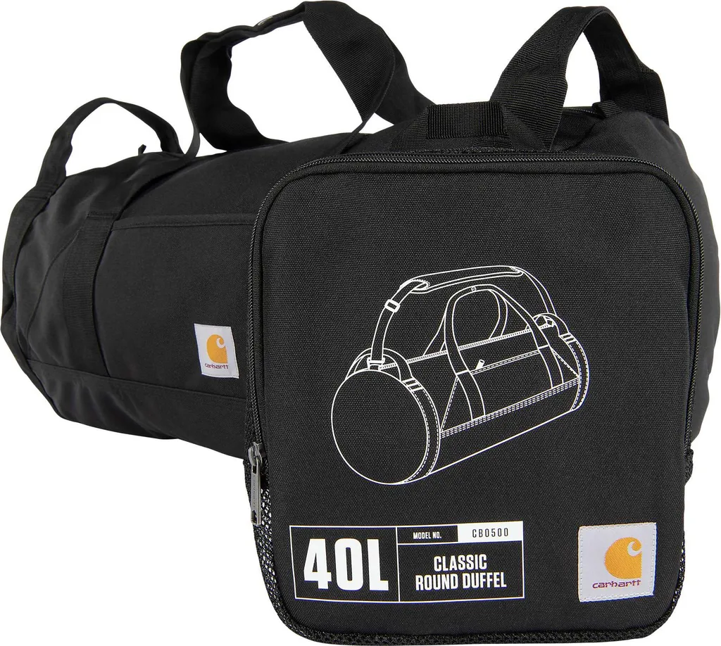 Borsa Carhartt 40L Classic Round Duffel B0000500 Nero - Carhartt Italia